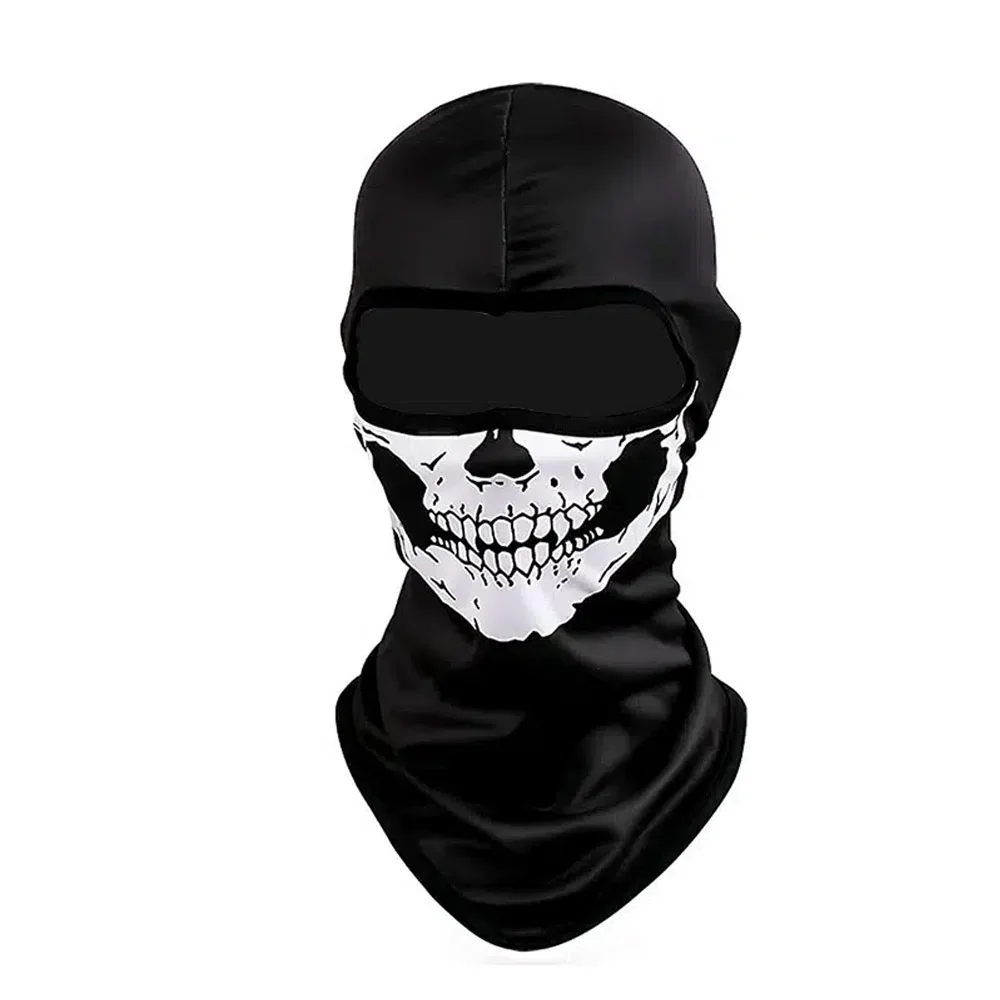 Halloween Skull Print Balaclava Cosplay Costume Ghost Full Face Bike Face Mask Outdoor Motorcycle Riding  Men Hat  Ski Caps