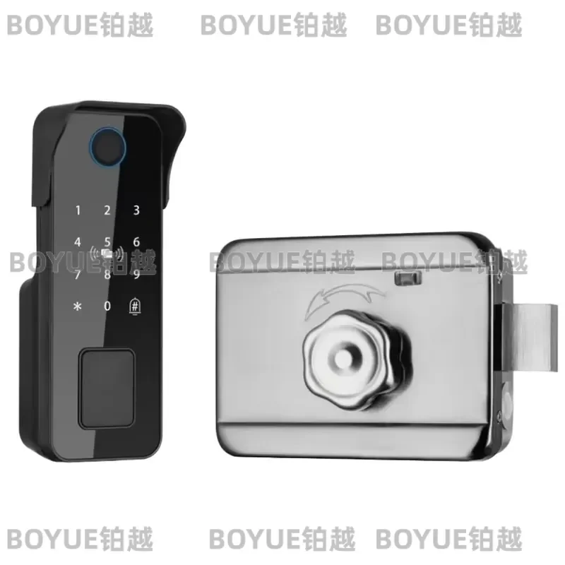 for Tuya TT Electric Smart Door Lock Waterproof Double-Sided Wheel Ring Digital Fingerprint WiFi Aluminum Alloy Courtyard