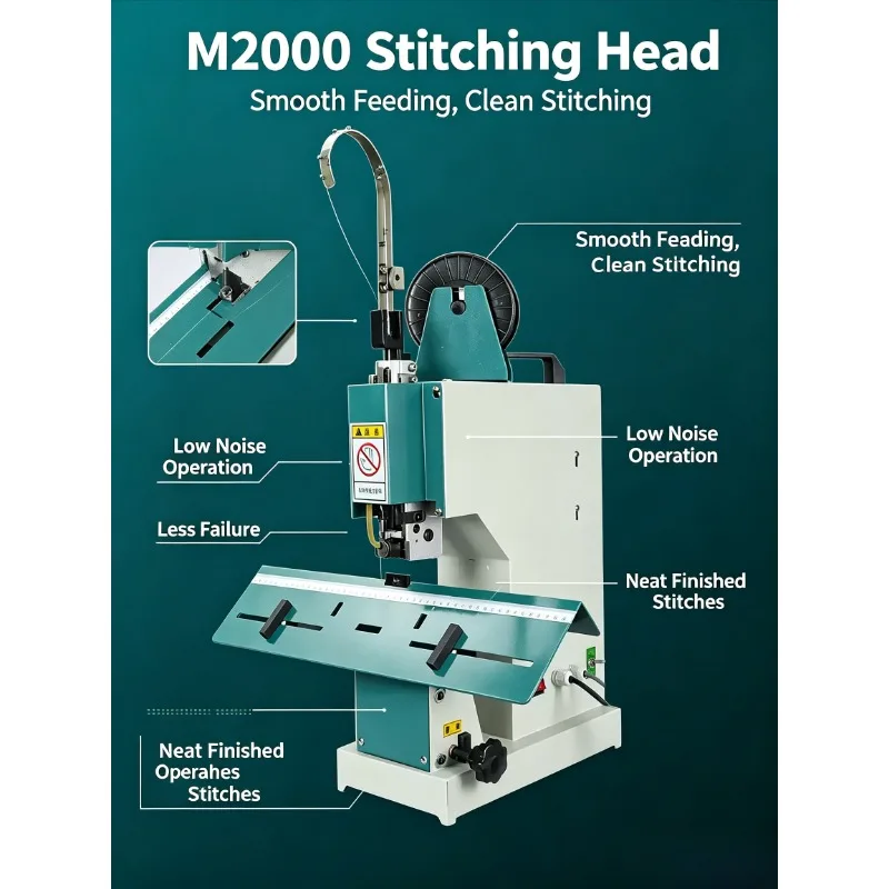 Electric Wire Stitching Machine M2000 Foot Pedal Extended Stapler for Flat Saddle Center Stitch Binding