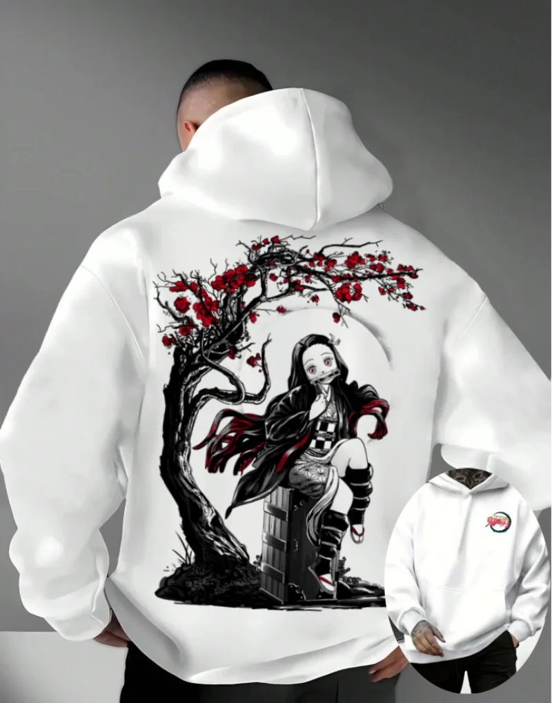 

Bandai Demon Slayer 2025 You Bean Print with Pocket Loose Autumn/Winter Y2K Extra Large Plush Men's and Women's Hoodies