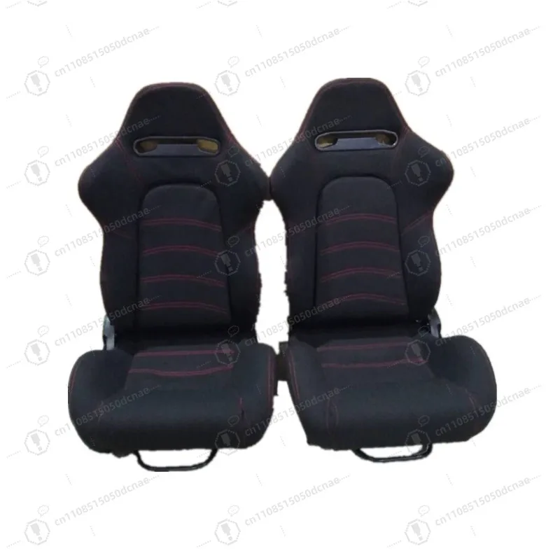 Modified Car Seat Adjustable Recliner Dual Slide Rail Black Pineapple Cloth Racing Seat Universal