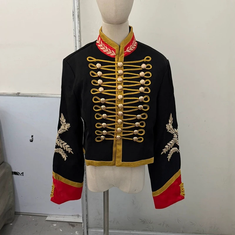 WTHT Fashion Men Patchwork Embroidery Contrast Color Design Coats Trendy High Street Stand Collar Jacket Male 2026 Autumn 2A3135