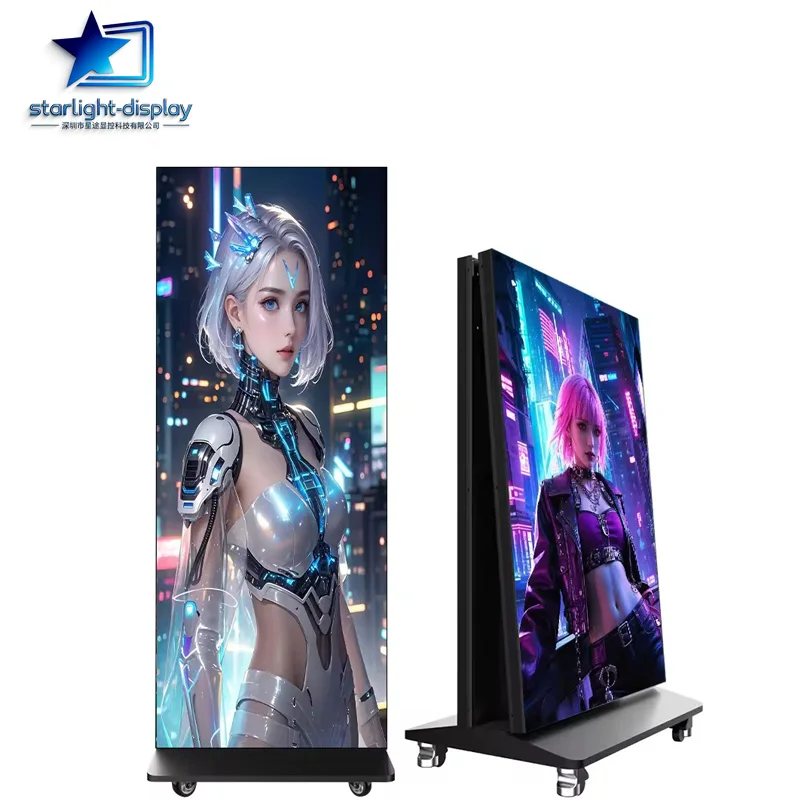Indoor Foldable LED Poster Screen P1.8 P2 P2.5 Portable Digital Display Video Wall for Store Events Exhibition