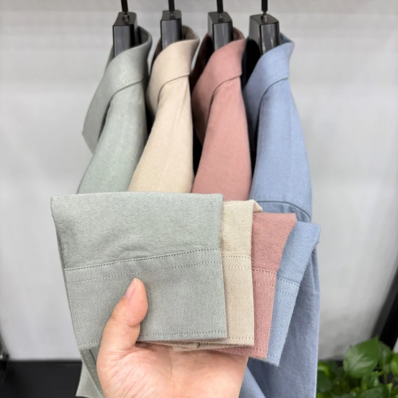 cotton100% men's autumn high quality new shirt wash lapel long sleeves embroidery pocket coat leisure fashion men clothing tops