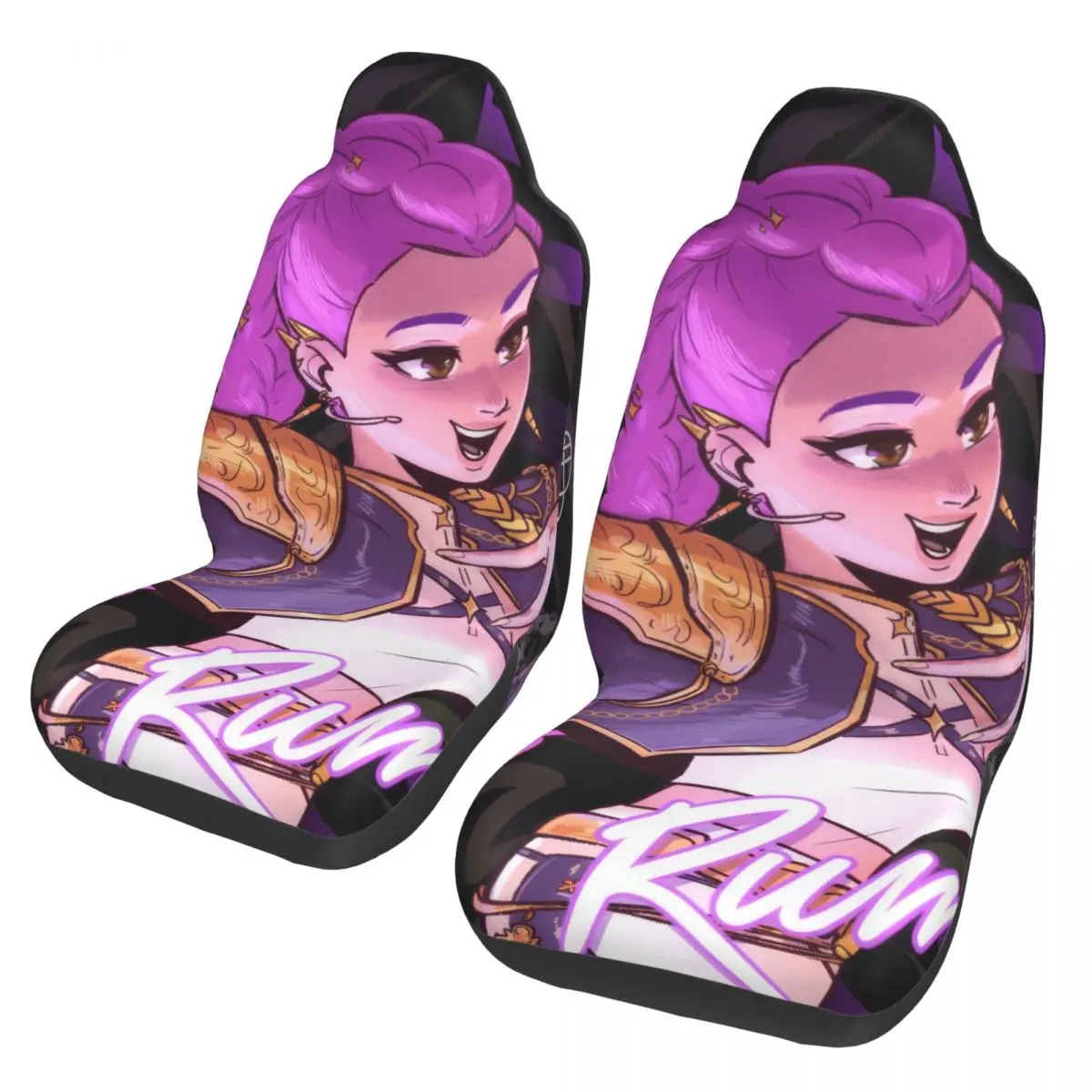 KPop Demons Hunters Huntrix Rumi غطاء مقعد السيارة العالمي حامي الملحقات الداخلية النساء مقاعد السيارة يغطي