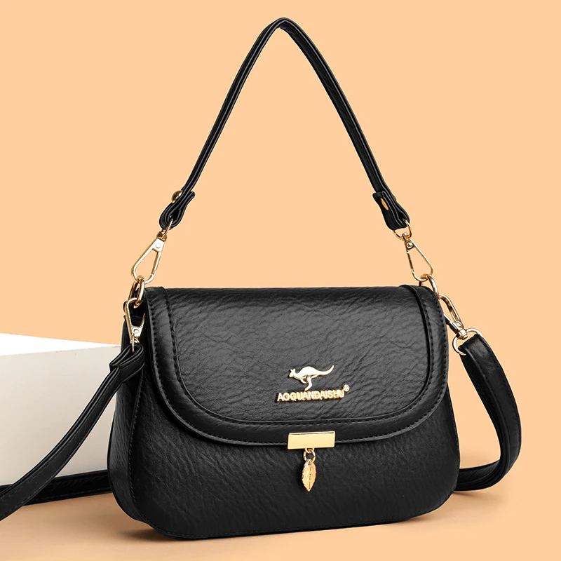 

Высококачественная женская сумка через плечо из искусственной кожи, новая роскошная однотонная сумка из коровьей кожи, женская сумка-мессенджер, кошелек