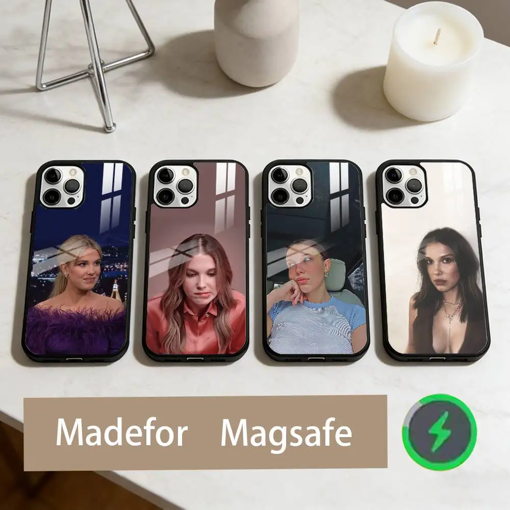 

Actress M-Millie B-Bobby Brown Phone Case For iPhone17,16,15,14,13,12,11 Plus,Pro Max Magnetic For Magsafe Wireless Charging