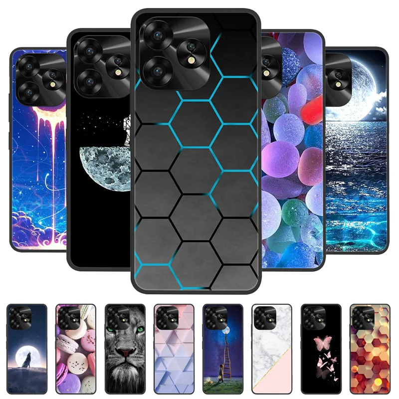 For Umidigi A15 A15C Case Cool Animal Black Bumper Soft Silicone Phone Cover for Umidigi A15C NFC Capas TPU Coque A 15C 15 Bags
