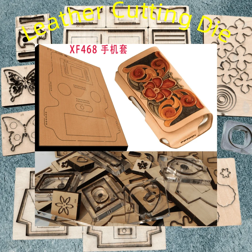 XF468 Leather Wooden Cutting Mold For Cell Phone Case, Manual Hand Punch Professional Leather Craft Tool