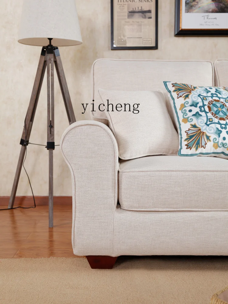 Country Furniture Simple and Modern Fabric Craft Sofa Living Room Small Apartment Full Removable Washable Sofa