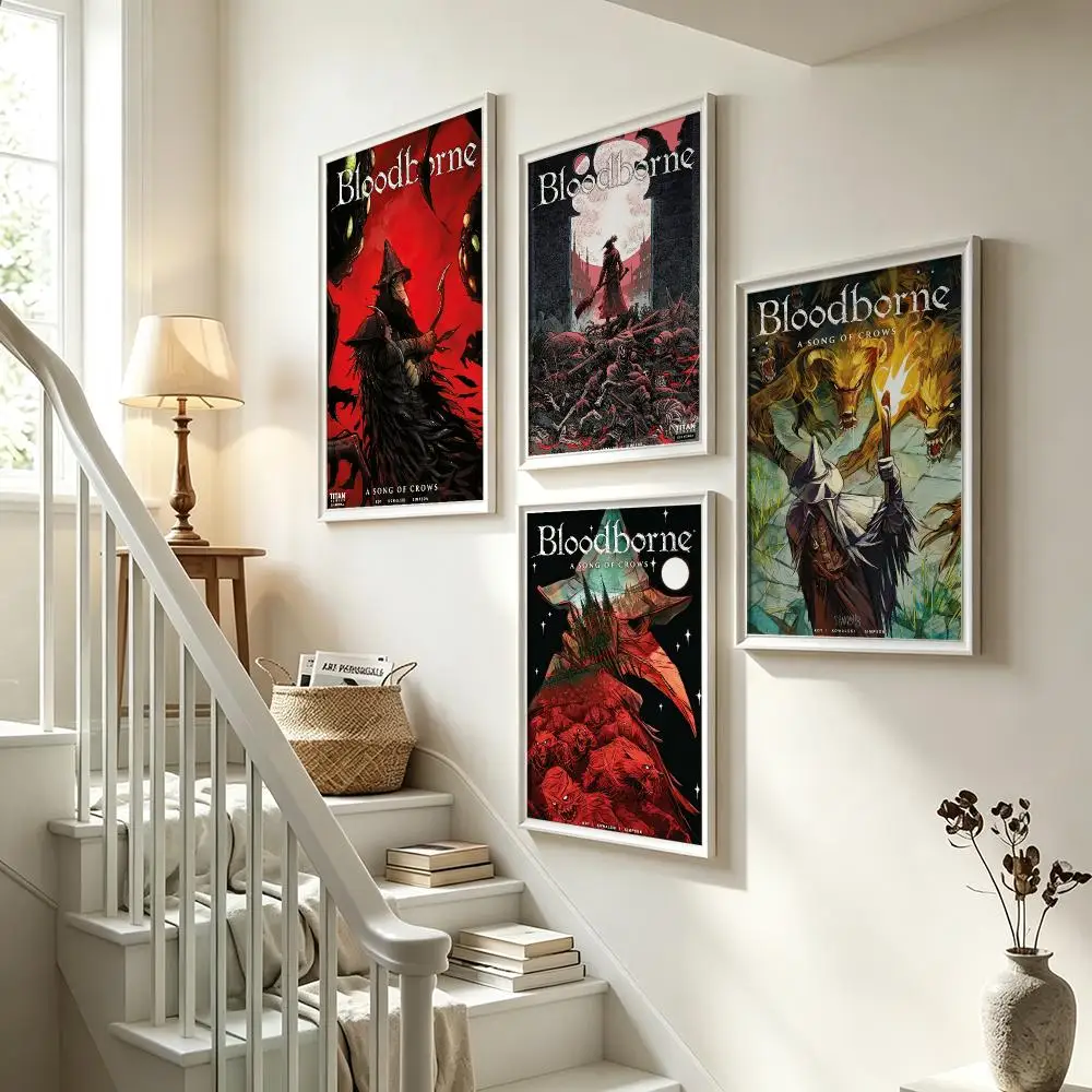 game Bloodborne Poster Poster HD Waterproof Self-adhesive Art Print Wall Decor for Bedroom Living Room Gift