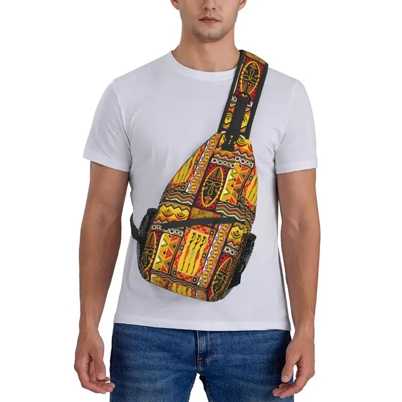 Fashion African Elements Pattern Crossbody Sling Backpack Men Africa Ethnic Culture Shoulder Chest Bags for Traveling