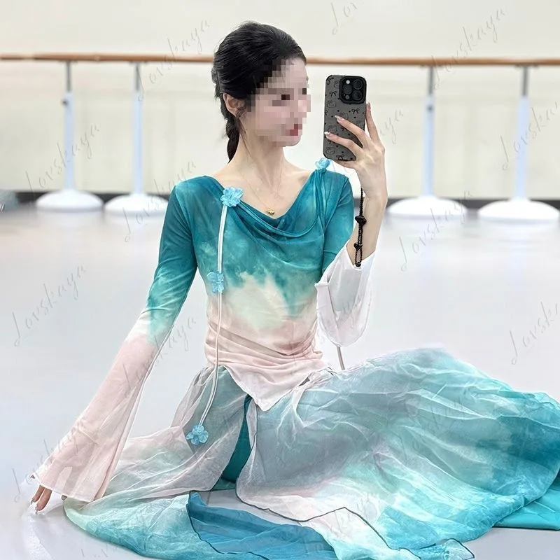 New Classical Dance Clothes Gradually Change Body Rhyme Gauze Clothes Women's Chinese Dance Folk Dance Elegant
