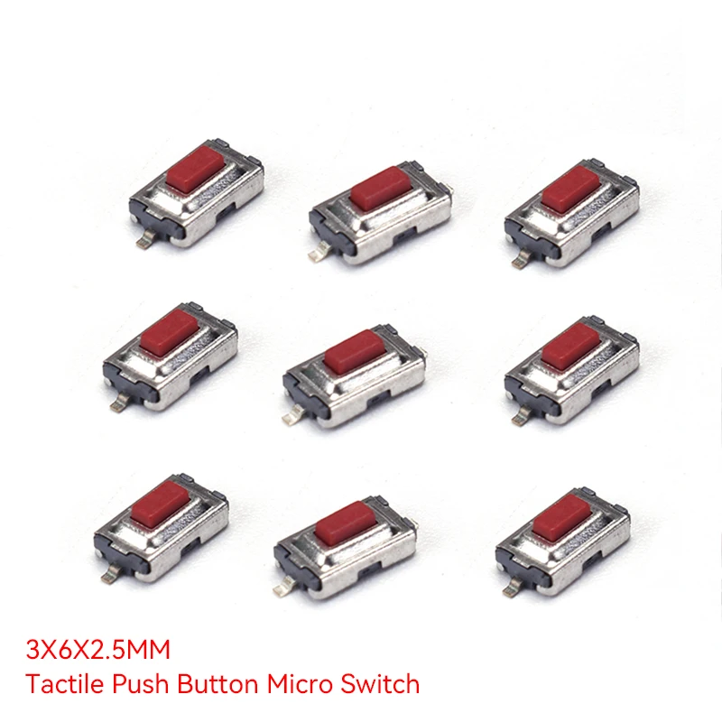 40PCS SMD Tactile Push Button Micro Switch 3x6x2.5mm Momentary Two Pin for MP3 MP4 Player