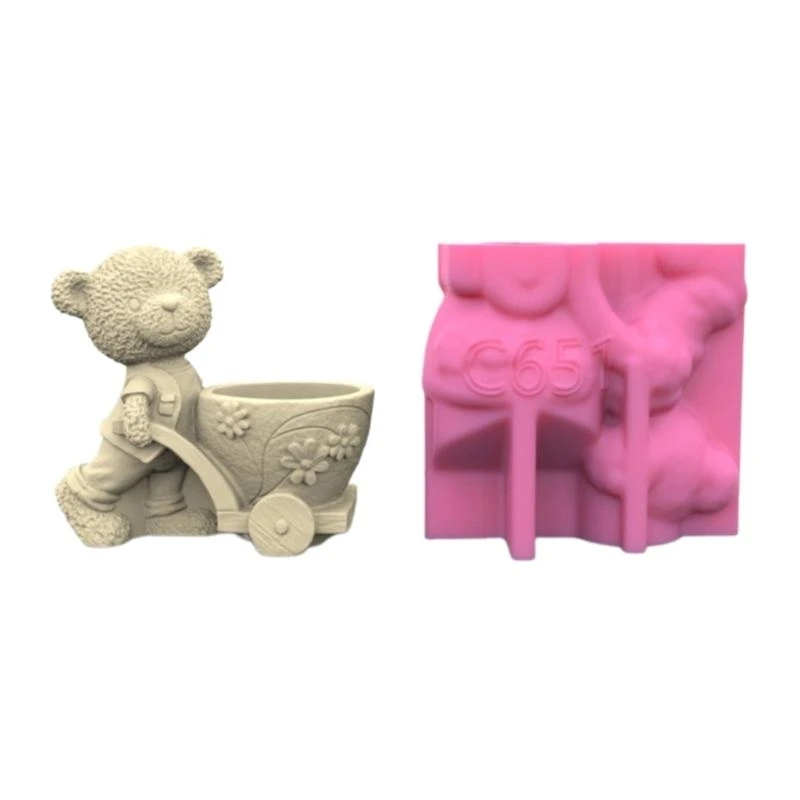 

Pulling Bear Flower Pots Mold Epoxy Resin Molds Pen Holder Holder Cement