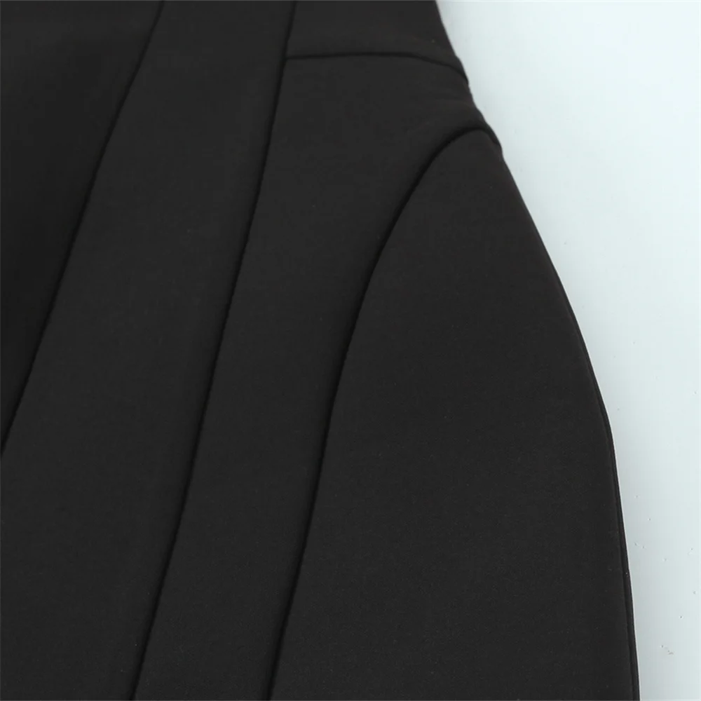 ملابس نسائية شتوية جديدة بمزاج فرنسي قصير على شكل قلب وياقة مكشوفة الأكتاف فستان بدون حمالات على شكل زهرة متباينة #5