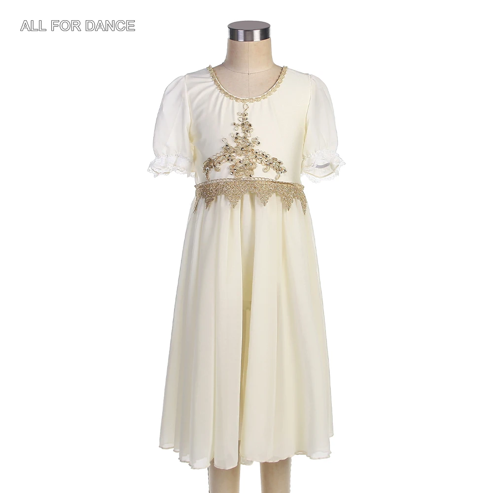 

22558 Ivory Short-sleeved with Chiffon Skirt Long Romantic Ballet Costumes for Girls & Women Dance Dress Ballet Turu