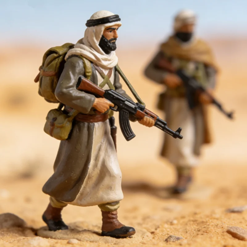 1:72 Scale Model 4Pcs Nomadic guerrilla Special Task Force Team Action Figure Soldiers DIY Scene Accessory Collection Display