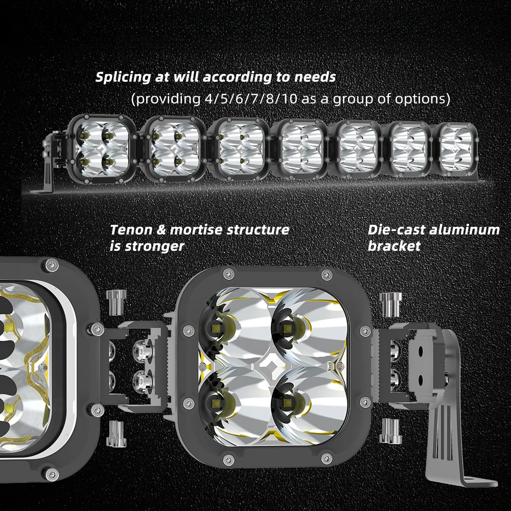 Newest Design Barra Led 4x4 UTV Roof Mount Offroad Linkable Modular Kit Led Light Bar for Polaris RZR Trucks