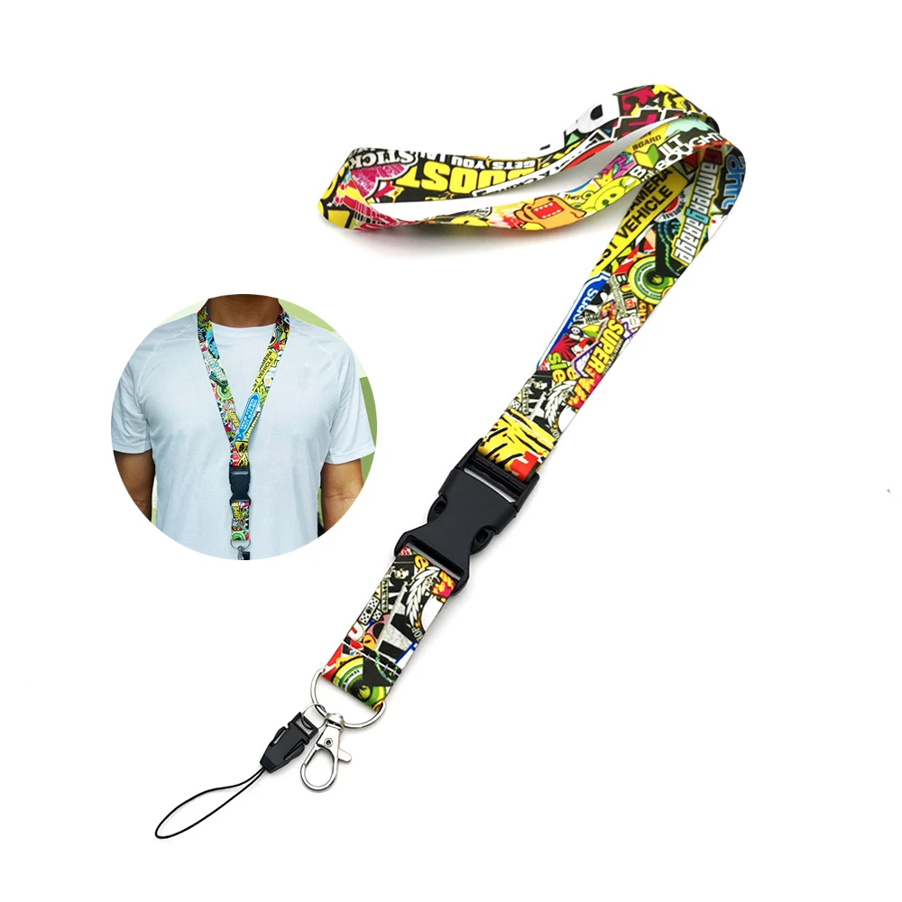 Anime Keychain Lanyard Long Cell Phone Work ID Card Holder Hanging Neck Keyring Jdm Style Interior Car Accessories for Domo Kun