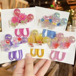 2PCS Lovely Cartoon Barley Swan Girls Elastic Hair Bands Kids Princess Hair Accessories Children Hair Ties Baby Headwear