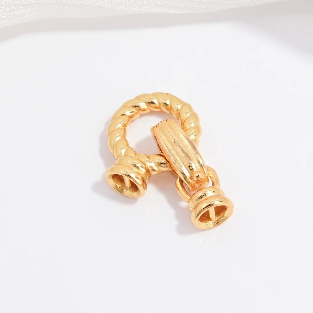 مشبك موصل ملولب من الفضة الإسترليني S925 - سوار مصنوع يدويًا وإكسسوار مشبك نهاية القلادة SK127