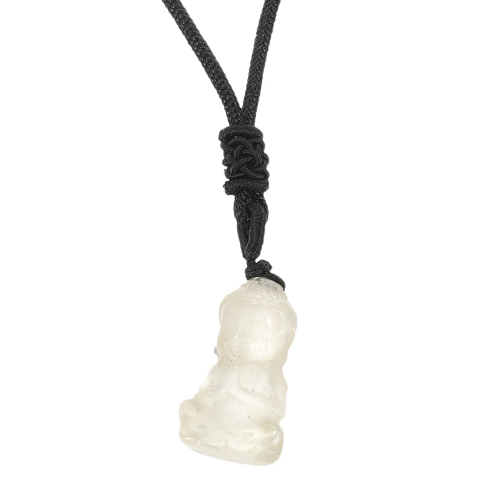 Yellow Crystal Buddha Small Car Hanging Ornament Rear View Mirror Accessory Spiritual Decor Crystal Car Interior
