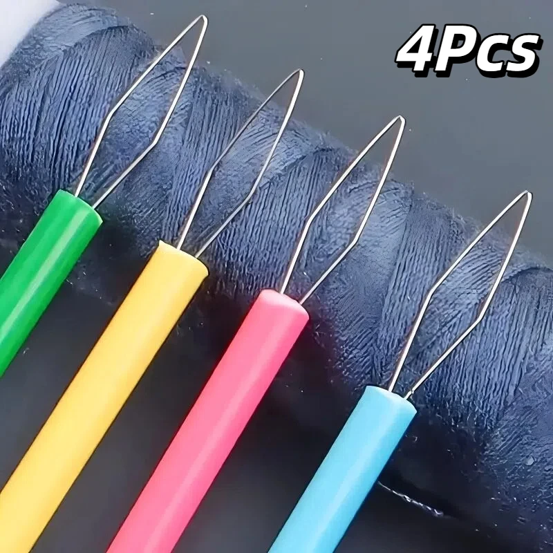 4-piece set of colored plastic threading tools, DIY sewing accessories, convenient needle and thread threading tools