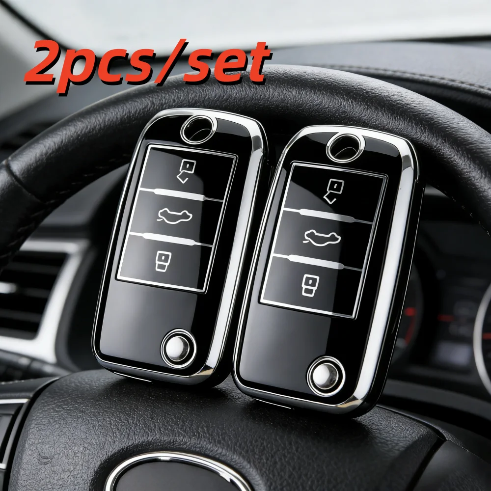 2pcs Car Key Case Covers For Roewe RX5 MG3 MG5 MG6 MG7 MG ZS GT GS 350 360 750 W5 Remote Key Protector