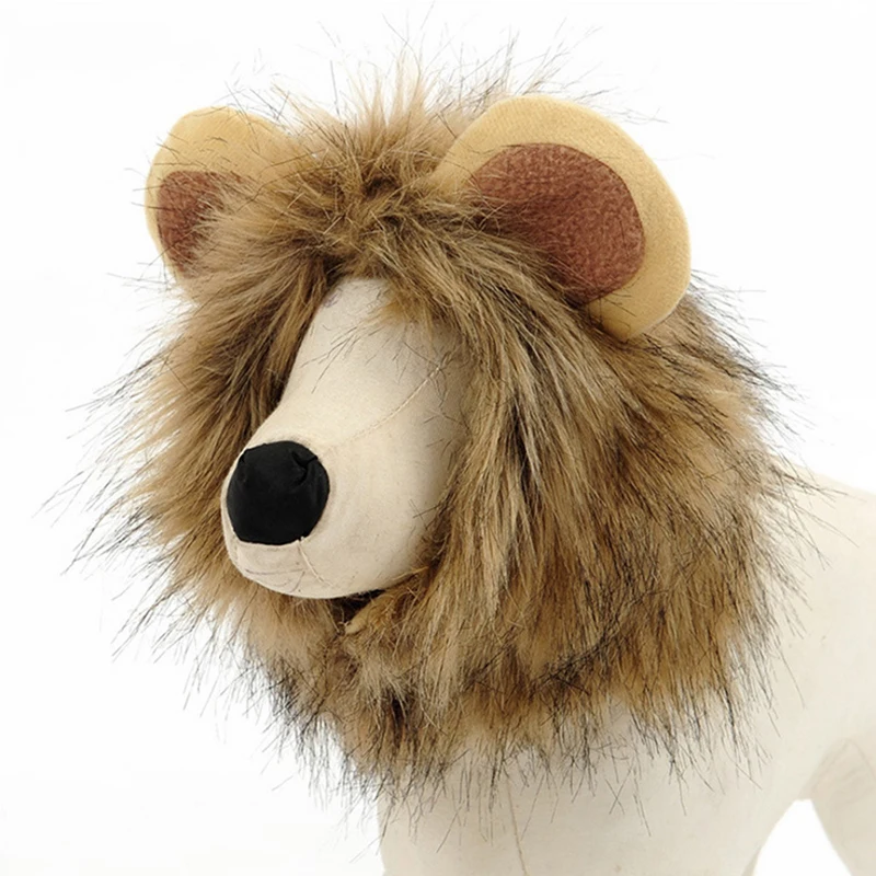 Funny and Cute Pet Costume Role-Playing Lion Little Ear Wig Hat Cat Halloween Costume Fancy Hat