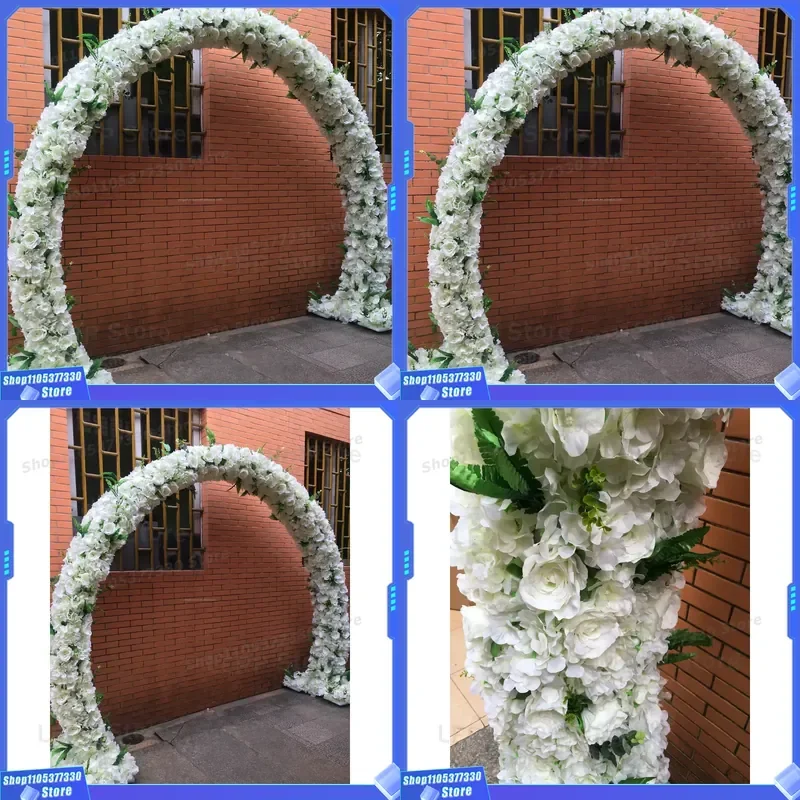 Elegant White Flower Arch for Wedding Ceremony Decoration Romantic Floral Stand Backdrop Photo Prop Party Event Supplies