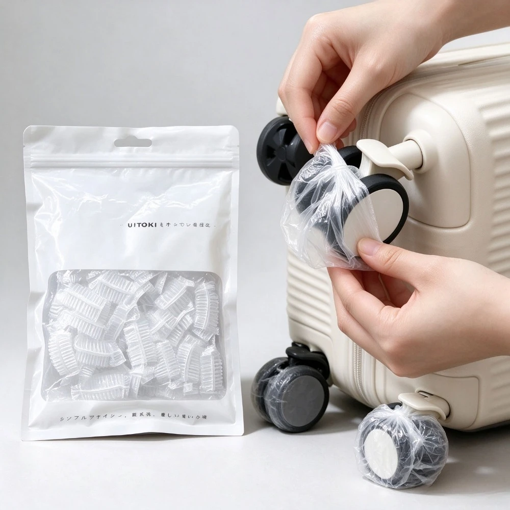50/80Pcs Disposable Luggage Wheel Covers, Dustproof Suitcase Trolley Wheel Protector Covers for Travel