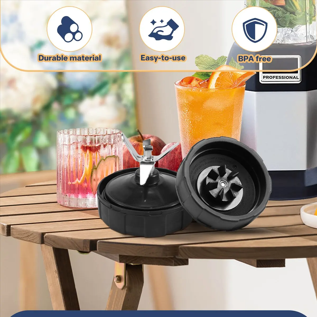 [POPULAR OFFER]7 Fins Blender Blade Replacement Part Spare Assembly Juicer Mixer Knife Holder For Auto-IQ Juicers