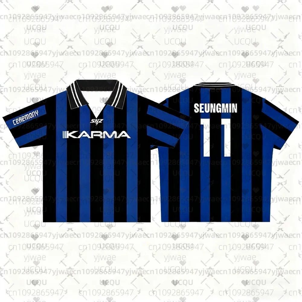 2025 الرجال KPOP كارما ألبوم المشجعين دعم القمصان المتضخم تي شيرت الكورية موضة الشارع الشهير الهيب هوب قمصان فضفاضة غير رسمية تيز