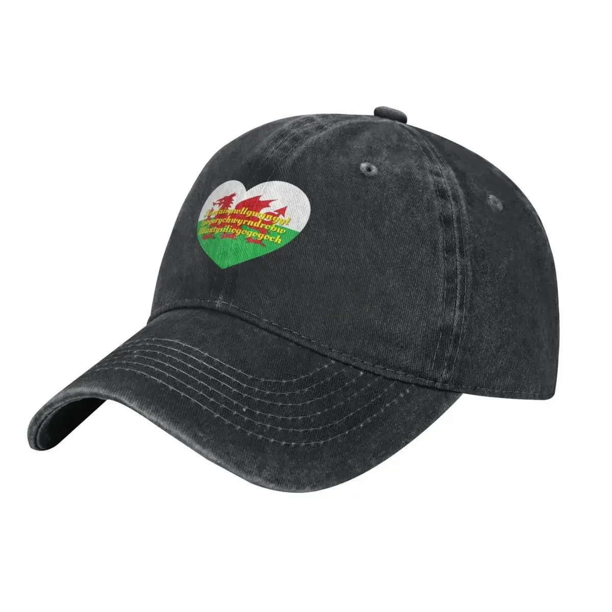 Llanfairpwllgwyngyllgogerychwyrndrobwllllantysiliogogogoch Wales Welsh Flag Heart - Llanfairpwllgwyngyllgogerychwyr Baseball Cap