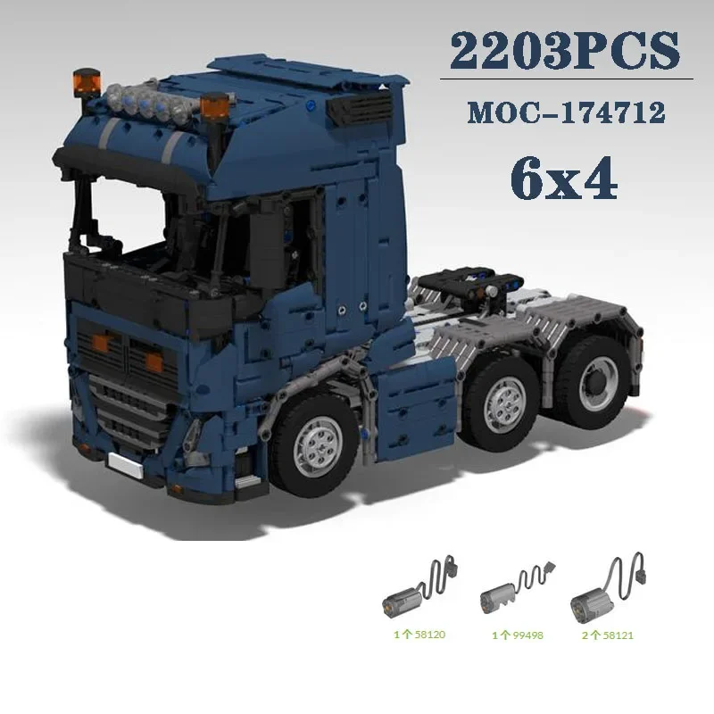 

Classic Custom MOC-174712 Semitrailer Truck Trailer Head Splicing Model 2203pcs Boy Puzzle Education Birthday Christmas Toy Gift