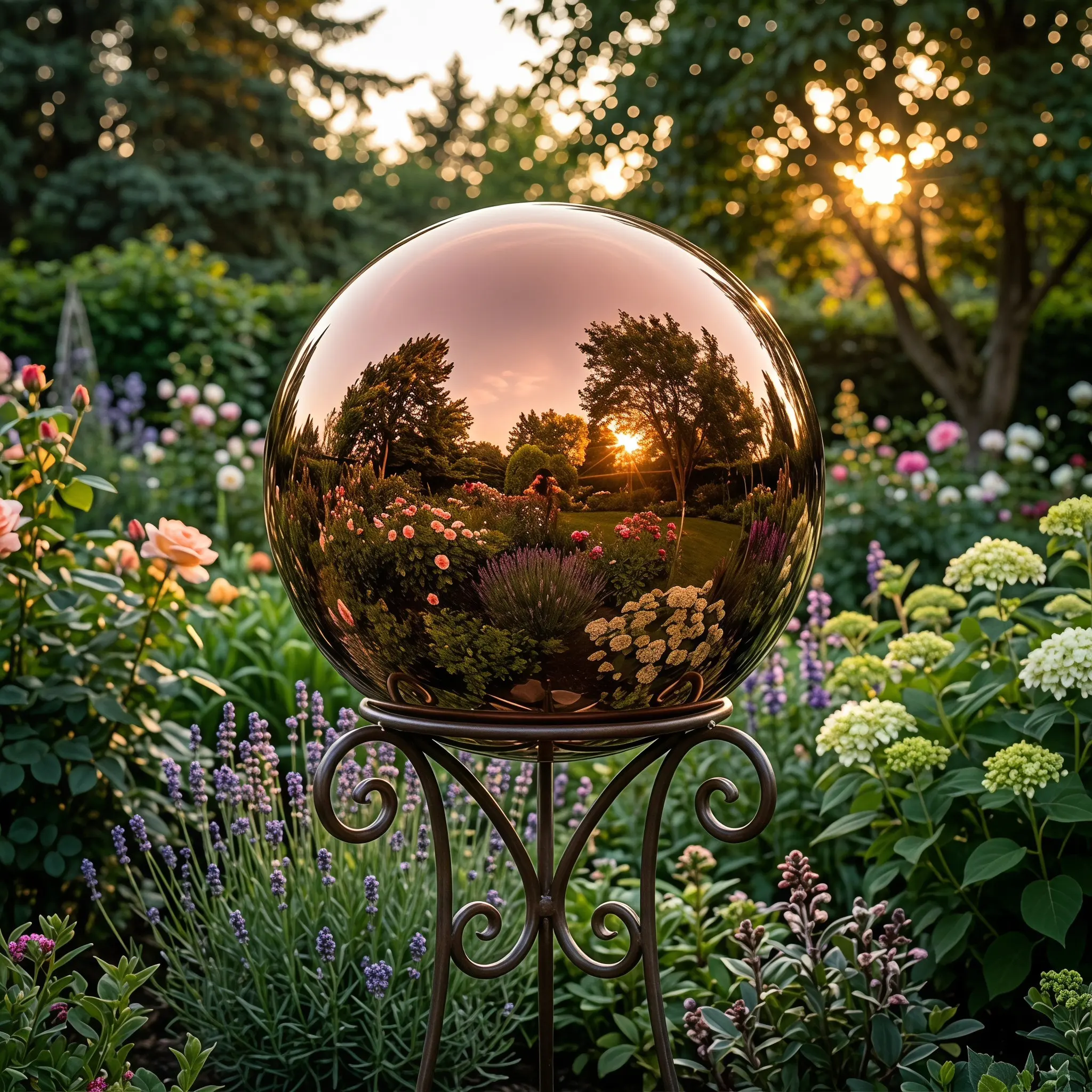Stainless Steel Mirror Sphere Gazing Ball Reflective Garden Globe Outdoor Yard Decoration Hollow Floating Reflective Ball 18Cm