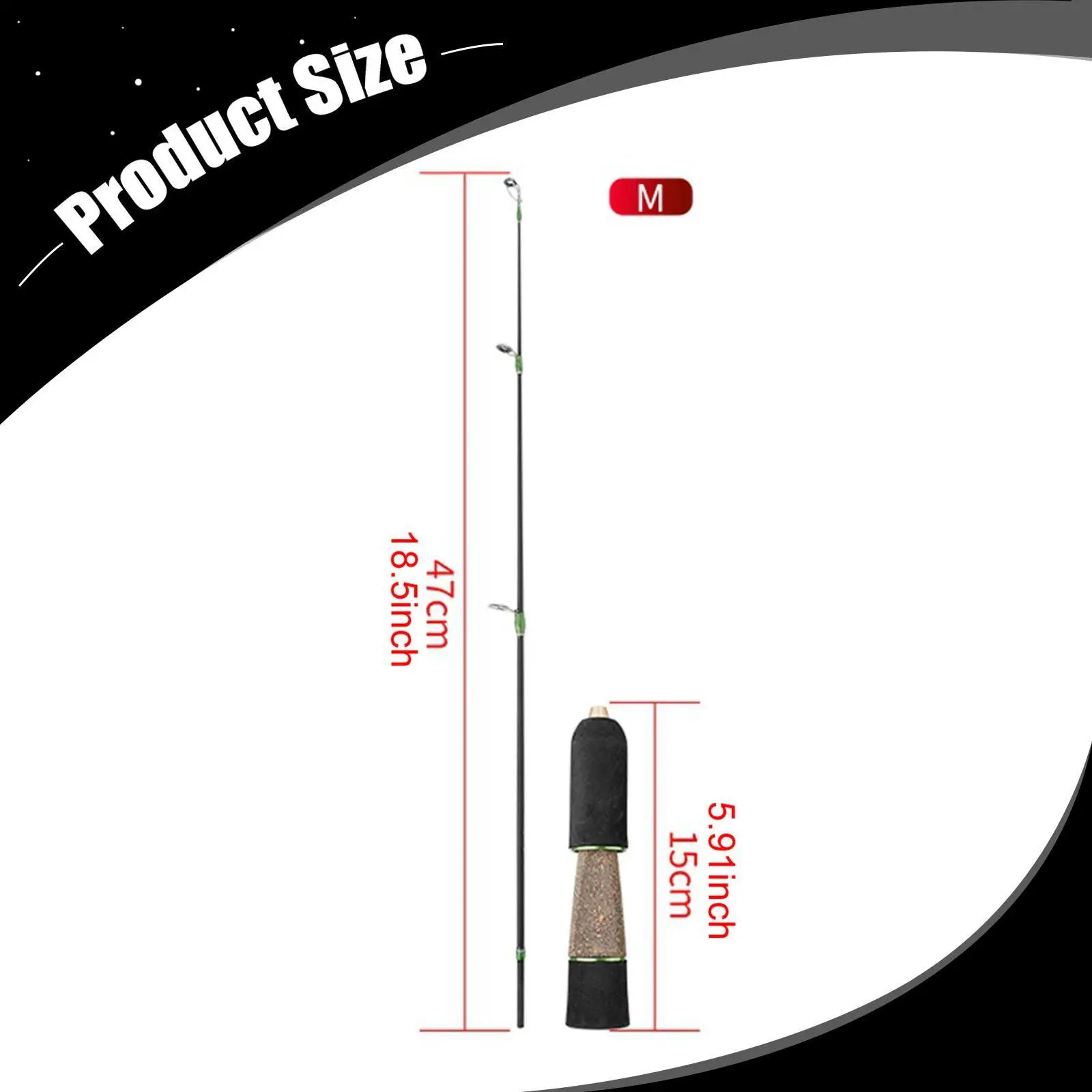 صنارة صيد الجليد، مقبض مريح محمول، معدات صيد عملية وحساسة #4