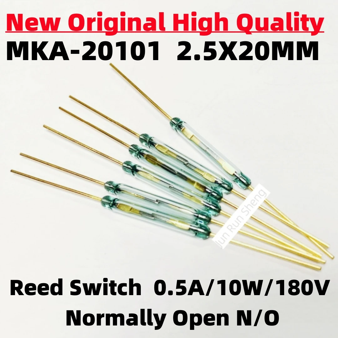 1/10/50PCS Original MKA20101 Reed Switch MKA-20101 Normally Open N/O 2.5*20MM 10W 180V Magnetic contact Switch Induction Sensor