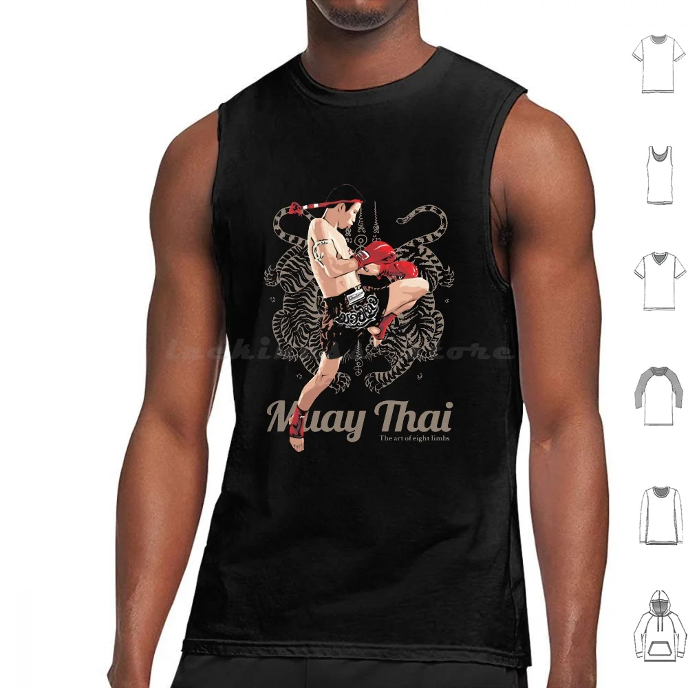 Muay Thai Kickboxing Tank Tops Vest Sleeveless Muay Thai Boxing Kickboxing Kick Boxing Thailand Thai Boxer Fighter Sakyant