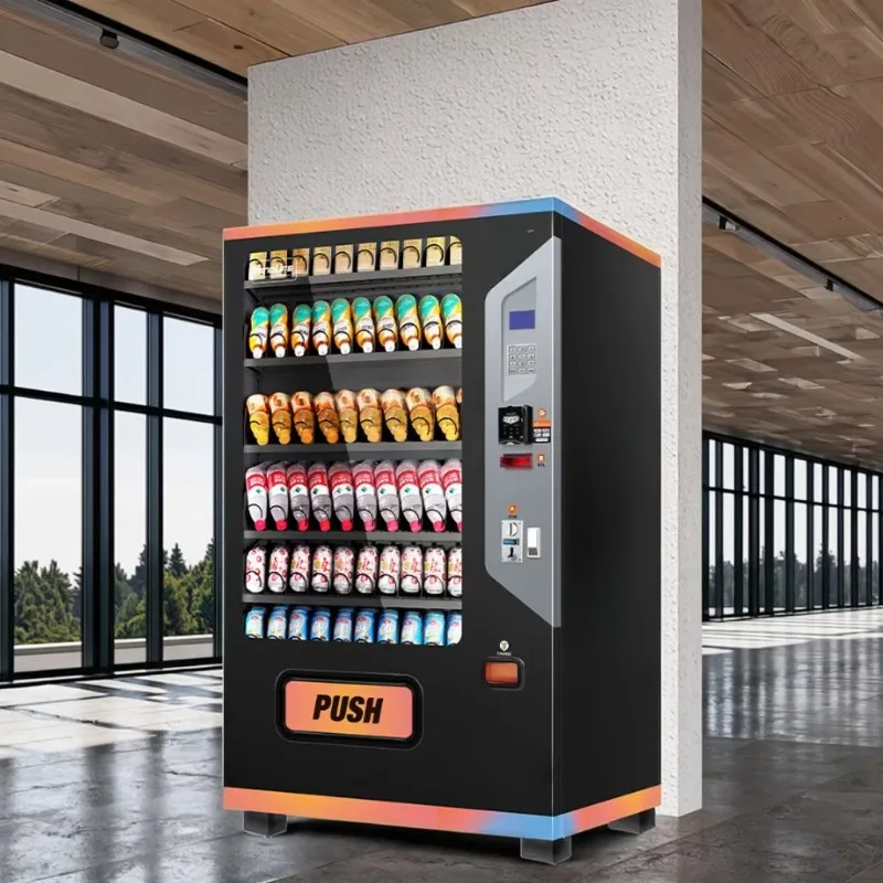 Commercial Beverage Vending Machine Smart Touch Display Automatic Retail Sales Equipment Cashless System