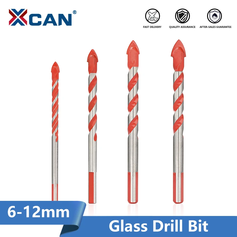 

XCAN Glass Drill Bit 6/8/10/12mm Triangle Diamond Drill Set Ceramic Tile Concrete Brick Wood Punching Hole Saw Drill