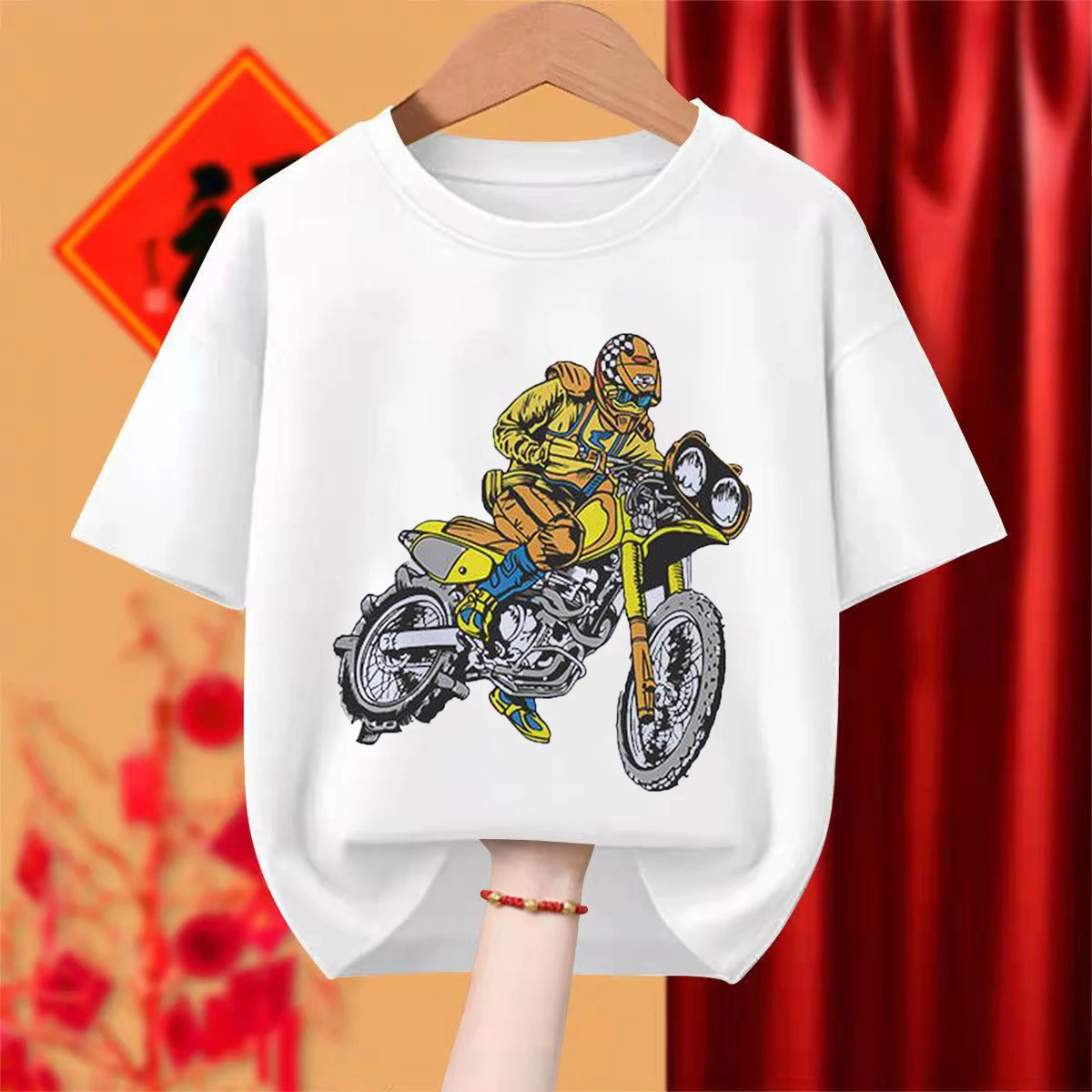 Motorcycle Boy Print Kids T-shirt Children\'s Clothes 2024 Summer Cartoon Cute Baby Girls Clothing Boys Short Sleeve T Shirt