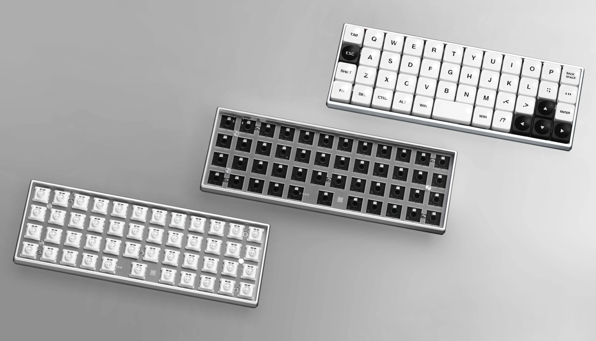 Chosfox GEONIX48 Rev.2 Low Profile Keyboard Single/Three Mode Portable Mechanical Keyboard Kit For LOW MX Switch Support QMK/VIA