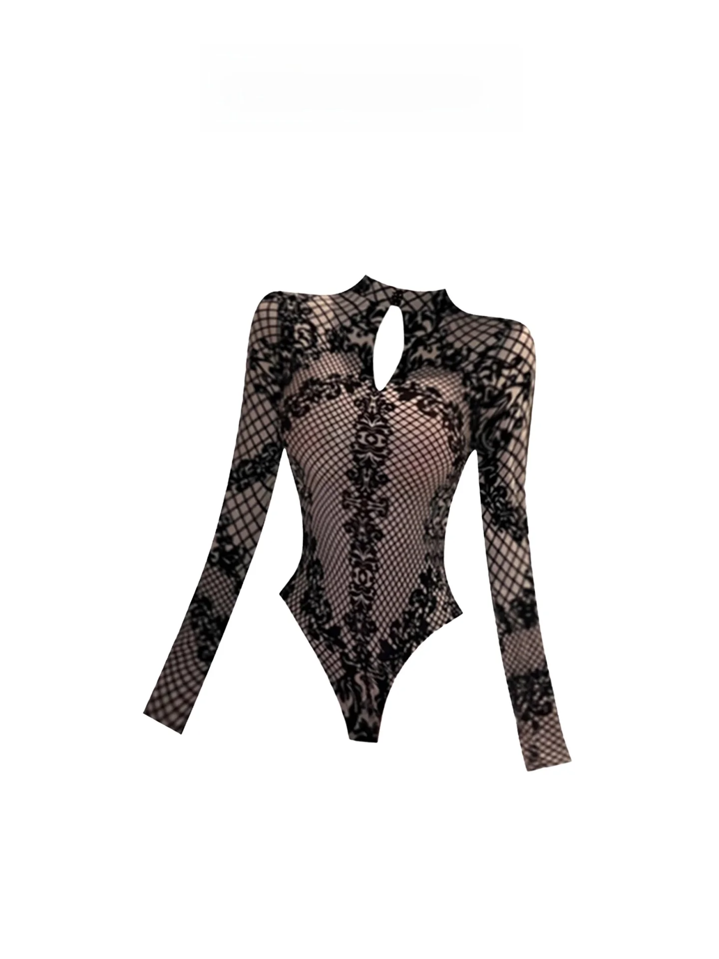 

HEZA сексуальный кружевной ажурный костюм Pure Desire, женский осенне-зимний облегающий дизайн, длинный топ с высокой талией