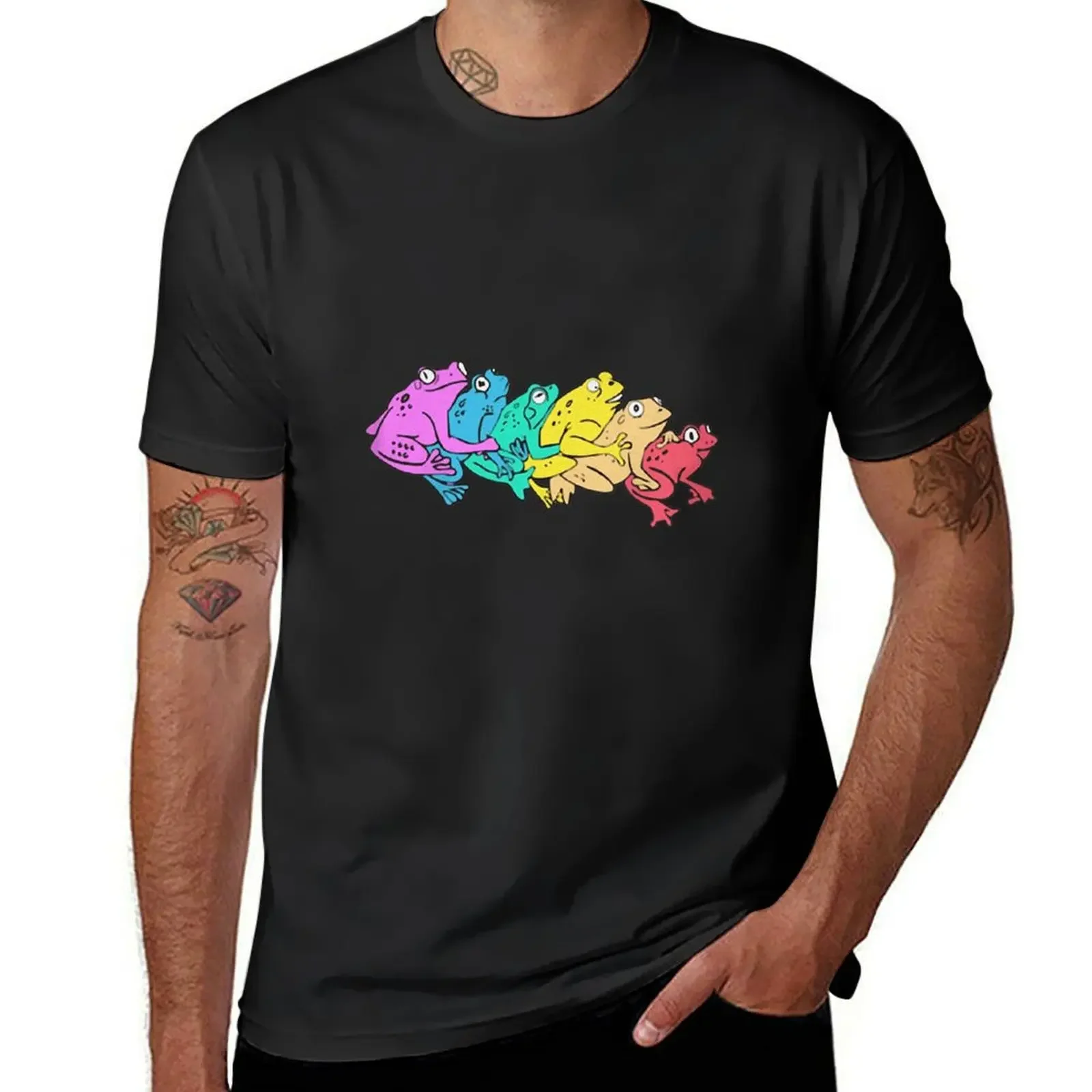 PFIZER RAINBOW GAY FROG T-Shirt graphics aesthetic clothes sports fans oversizeds tee shirts for men