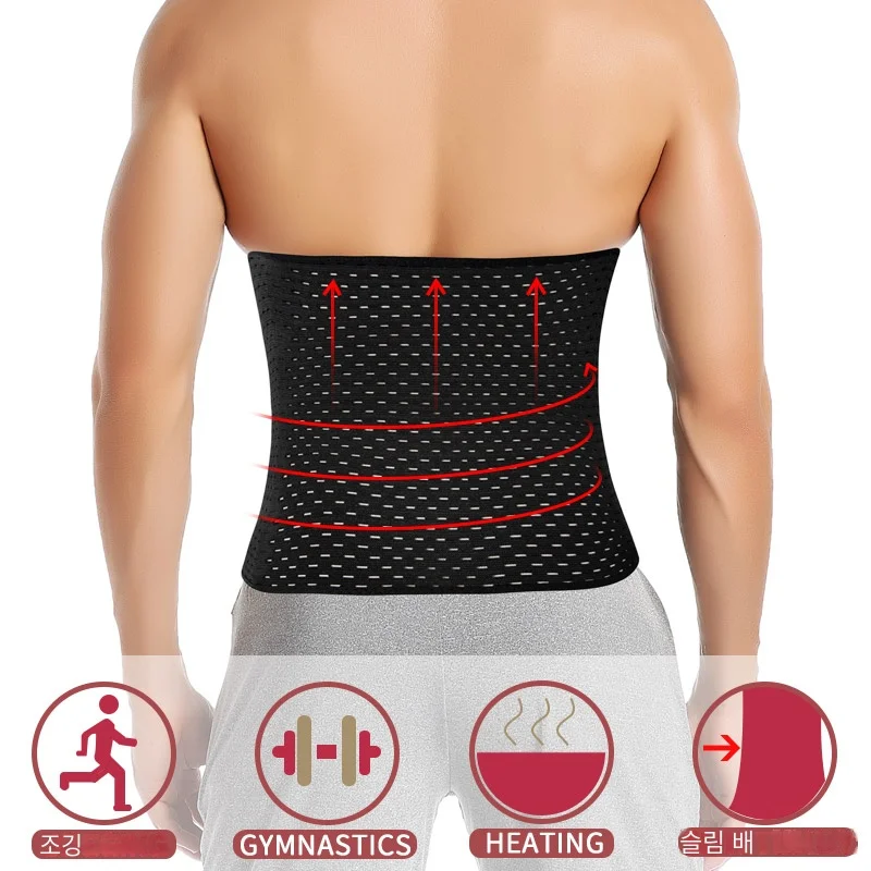 허리 트레이너 셰이퍼 남성용 코르셋 복부 감속기 슬리밍 벨트 Shapewear 고압축 모델링 스트랩 운동 거들 Faja 썸네일 4