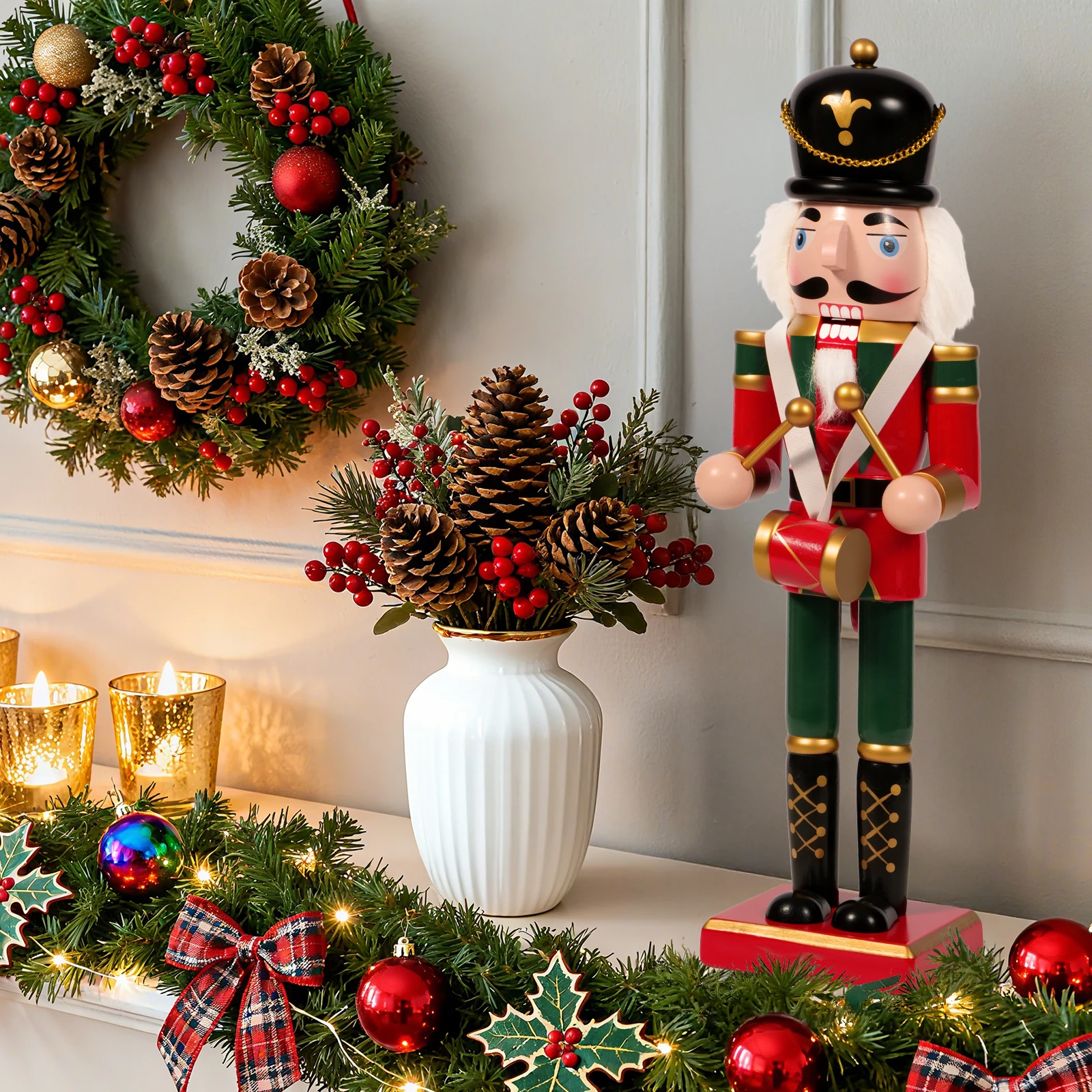 Houten notenkraker marionet kerst soldaat ornament & desktop decor