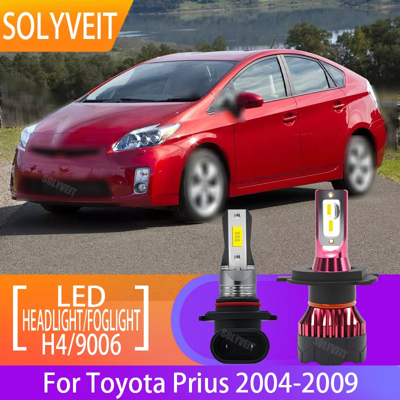 

2/4PCS LED H4 9003 Headlight 9006 HB4 Fog Light Combo Kit 360 Degree Adjustable For Toyota Prius 2004 2005 2006 2007 2008 2009