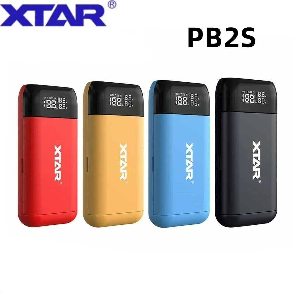 XTAR PB2S 18650 Charger Power Bank Function Type C Input QC3.0 Fast Charging 18700 20700 21700 Rechargeable Battery Charger